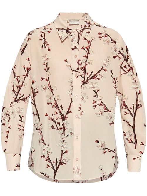 Classic Flowers Shirt for Women in Pink Alexander McQueen | 798281QCALA5072